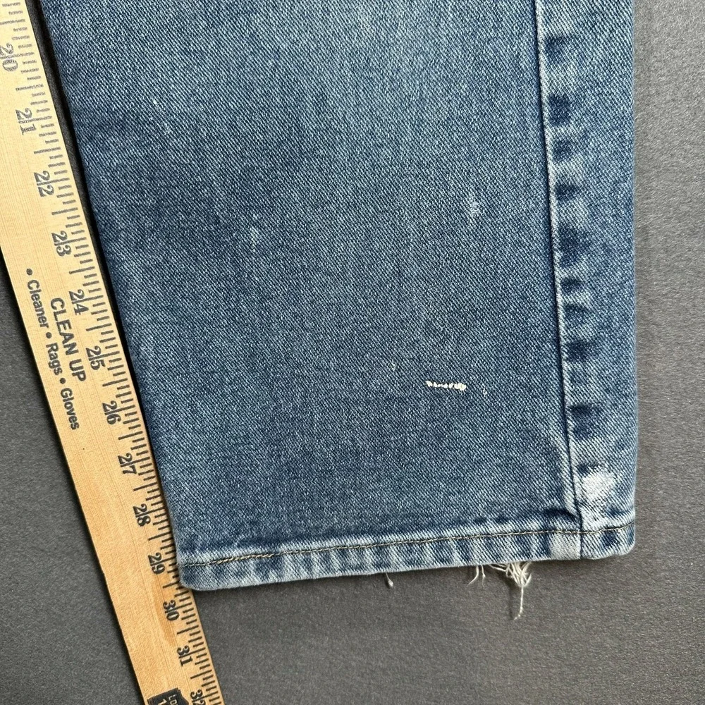 Wrangler Jeans Mens 35x32 Blue Denim Straight‎ Leg Relaxed Fit Distressed Retro